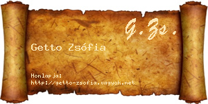 Getto Zsófia névjegykártya